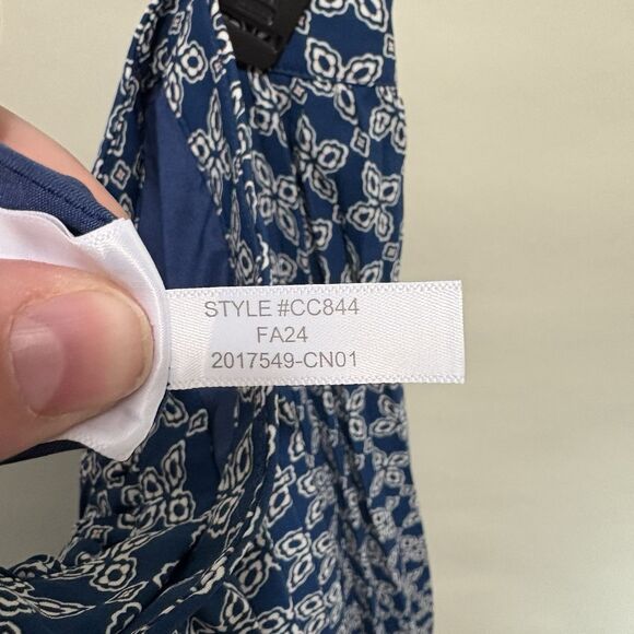 J. Crew Factory New Navy White Print Pleated Mini Skirt Preppy Feminine Size 12 - Picture 12 of 12